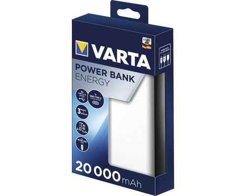 Varta Powerbank 20000 mAh met oplaadkabel