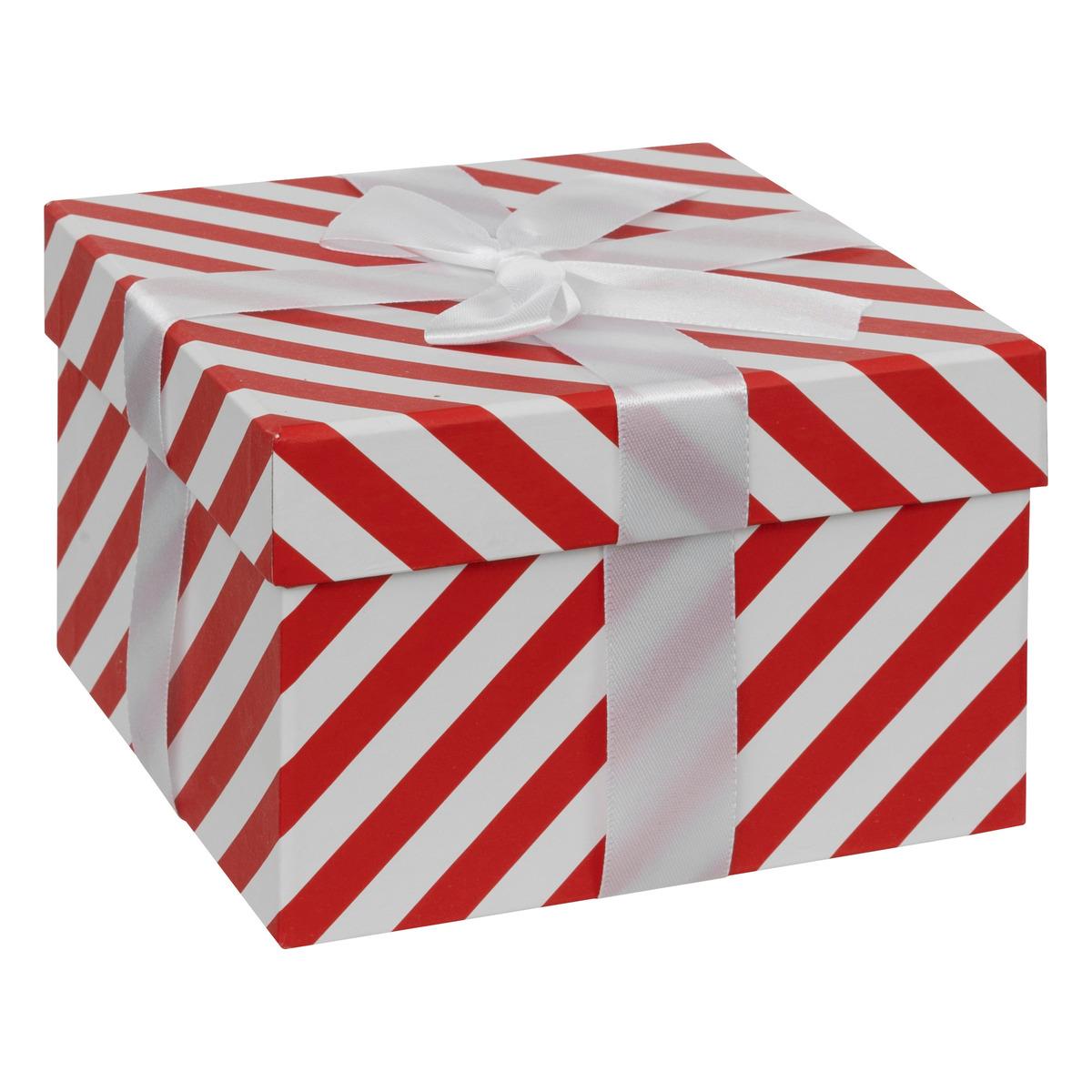 BOITE CADEAU ROUGE ET BLANC TAILLE L