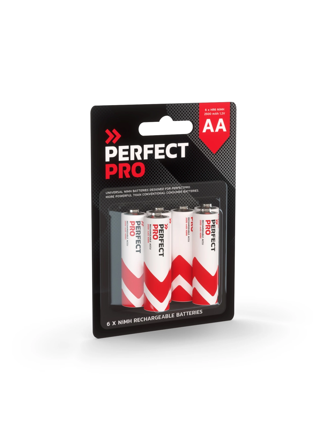 PerfectPro B-AA6 Batterij NiMH 2500 mAh, 6 stuks AA