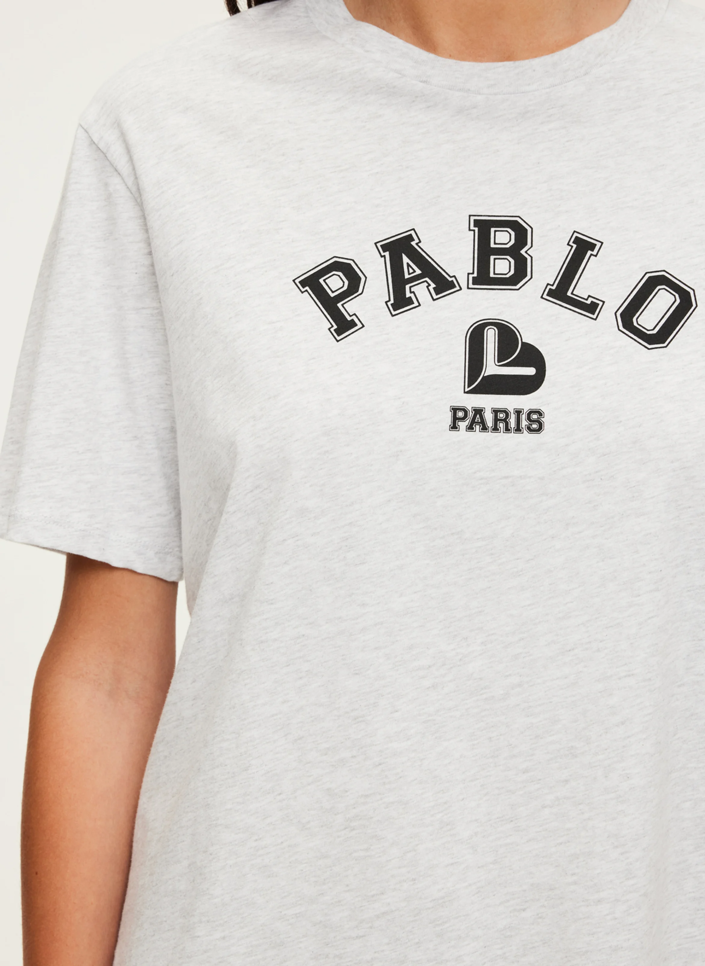 AZADEE - Tee-shirt col rond en coton | Gris