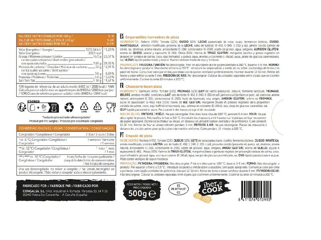 EMPANADAS IBERCOOK PIZZA 500G