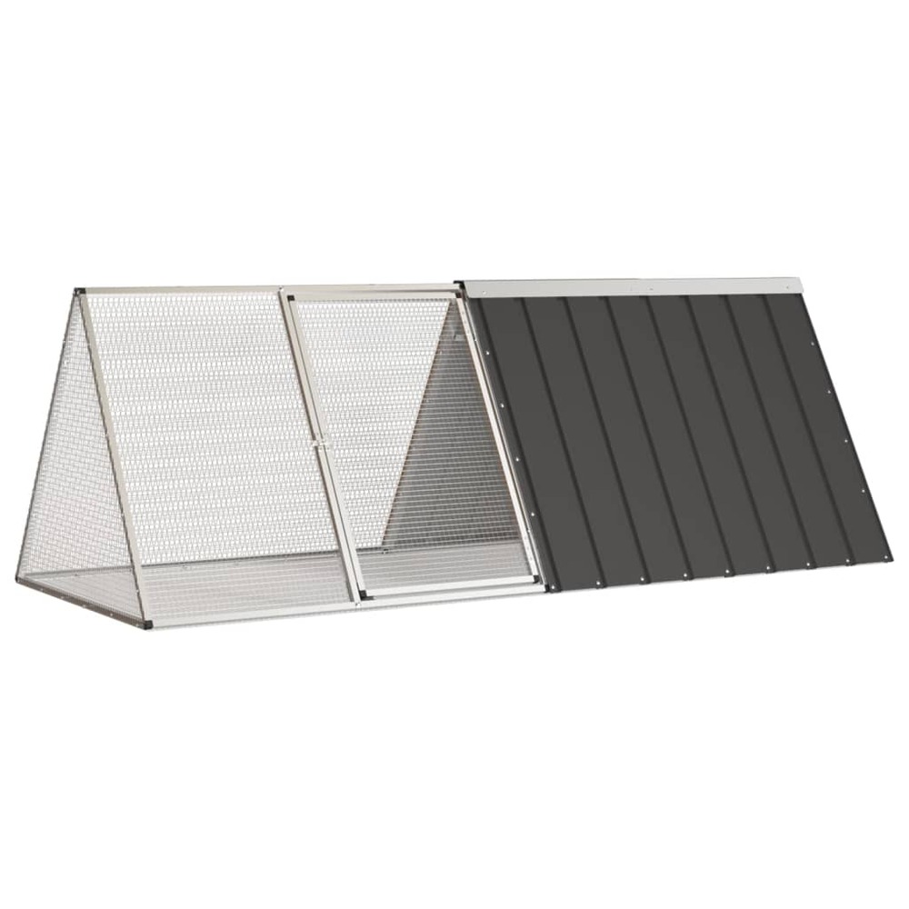 Cage pour lapin anthracite 201,5x80,5x71 cm acier galvanisé