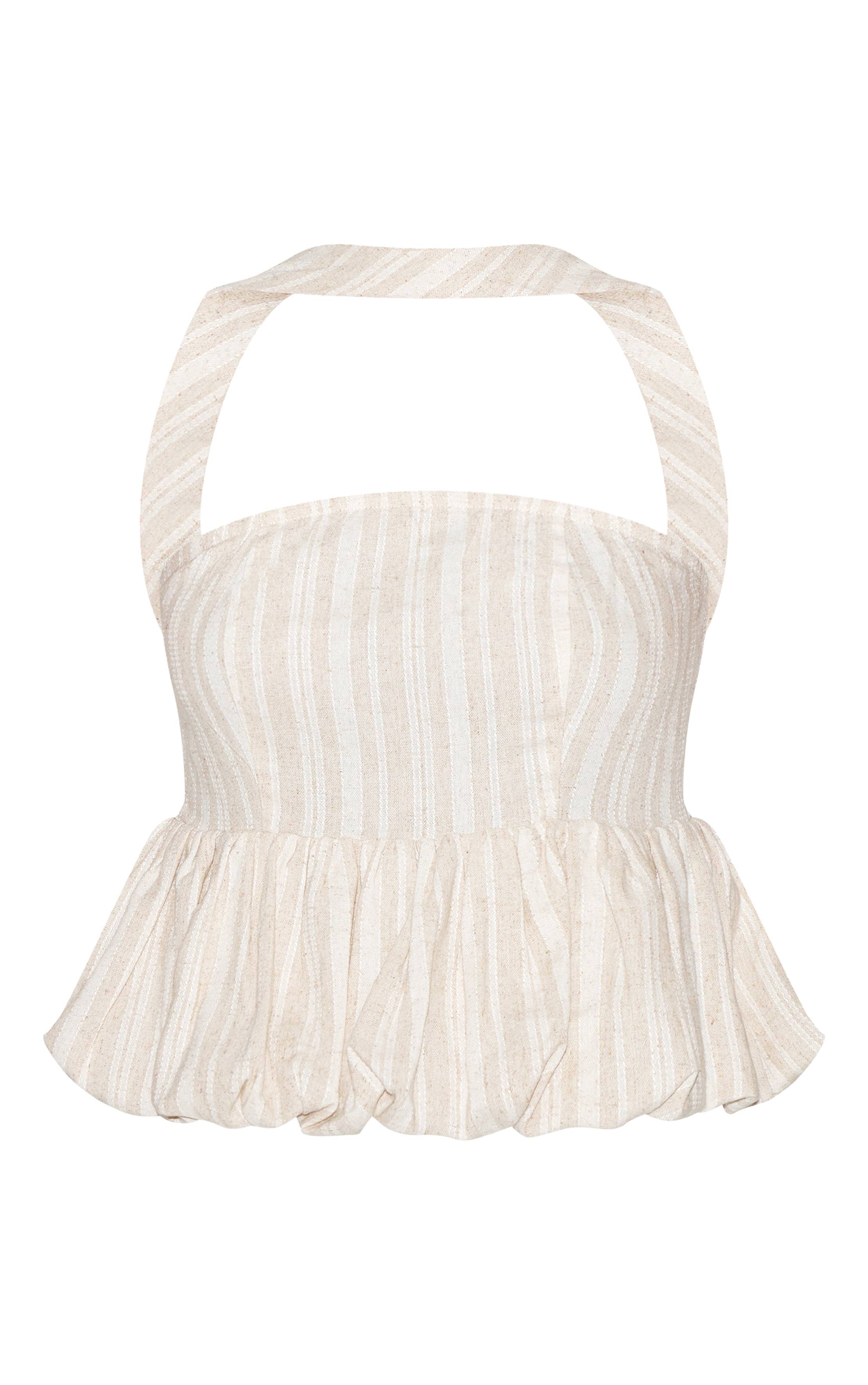 Beige Haut À Ourlet Bouffant