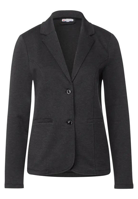 Basic Piqué Blazer - Black