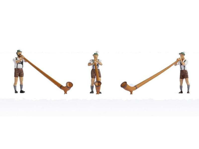 NOCH Figuren Alphornbläser 3 Stück, H0 Alphornbläser Figuren für H0 Modelleisenbahnen