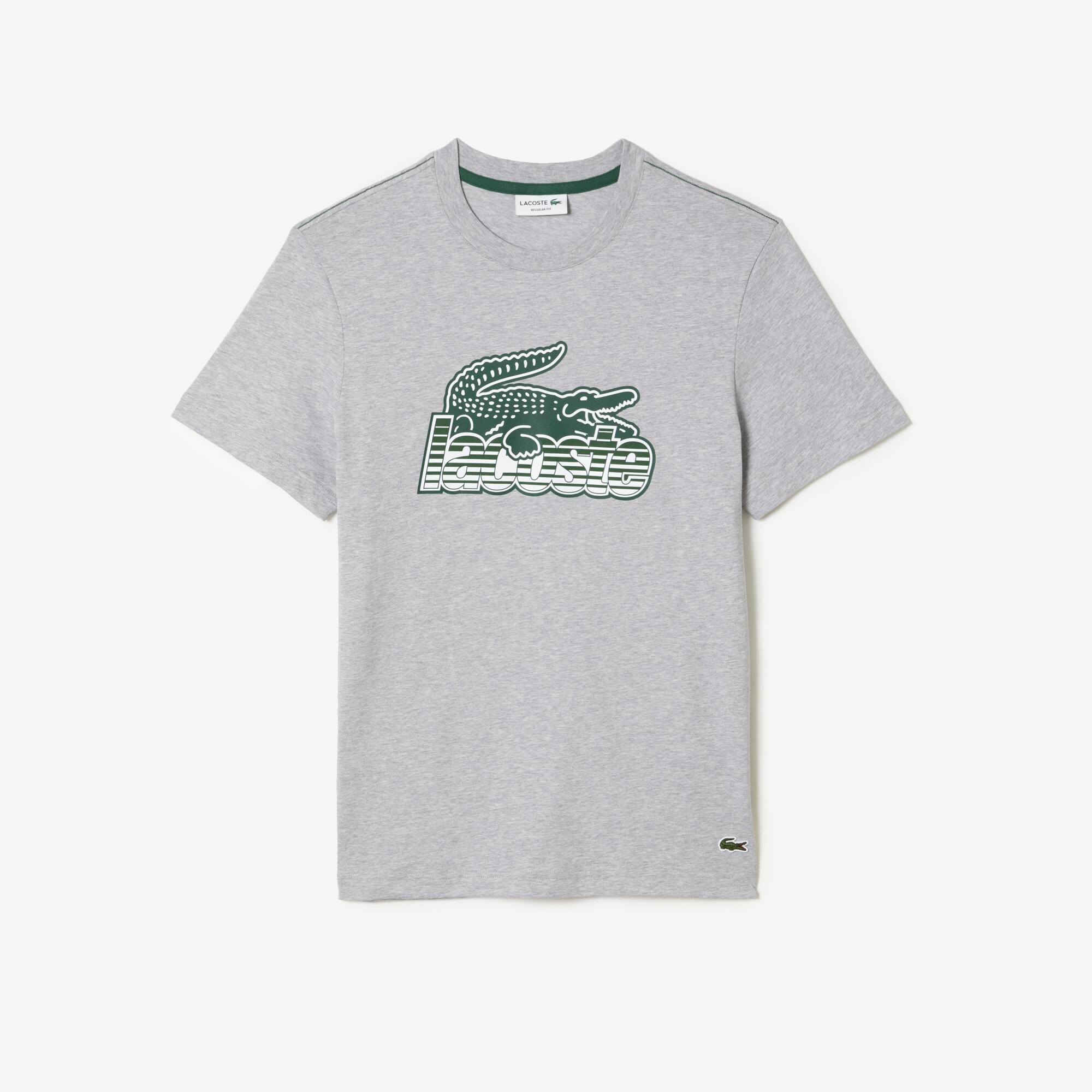 Herren LACOSTE T-Shirt aus Baumwolljersey mit Aufdruck T-Shirts - Grau - Lacoste - Herren