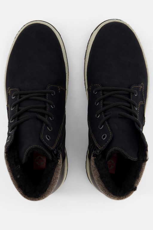 Rieker Veterboots zwart Nubuck