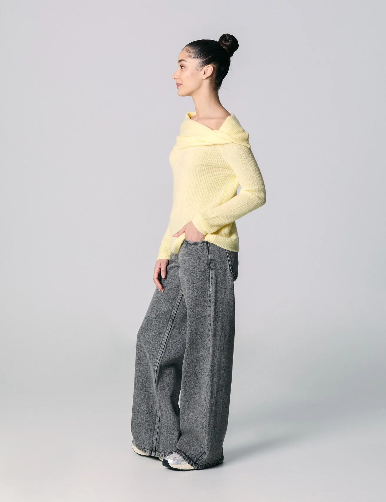Pull col bardot vanille
