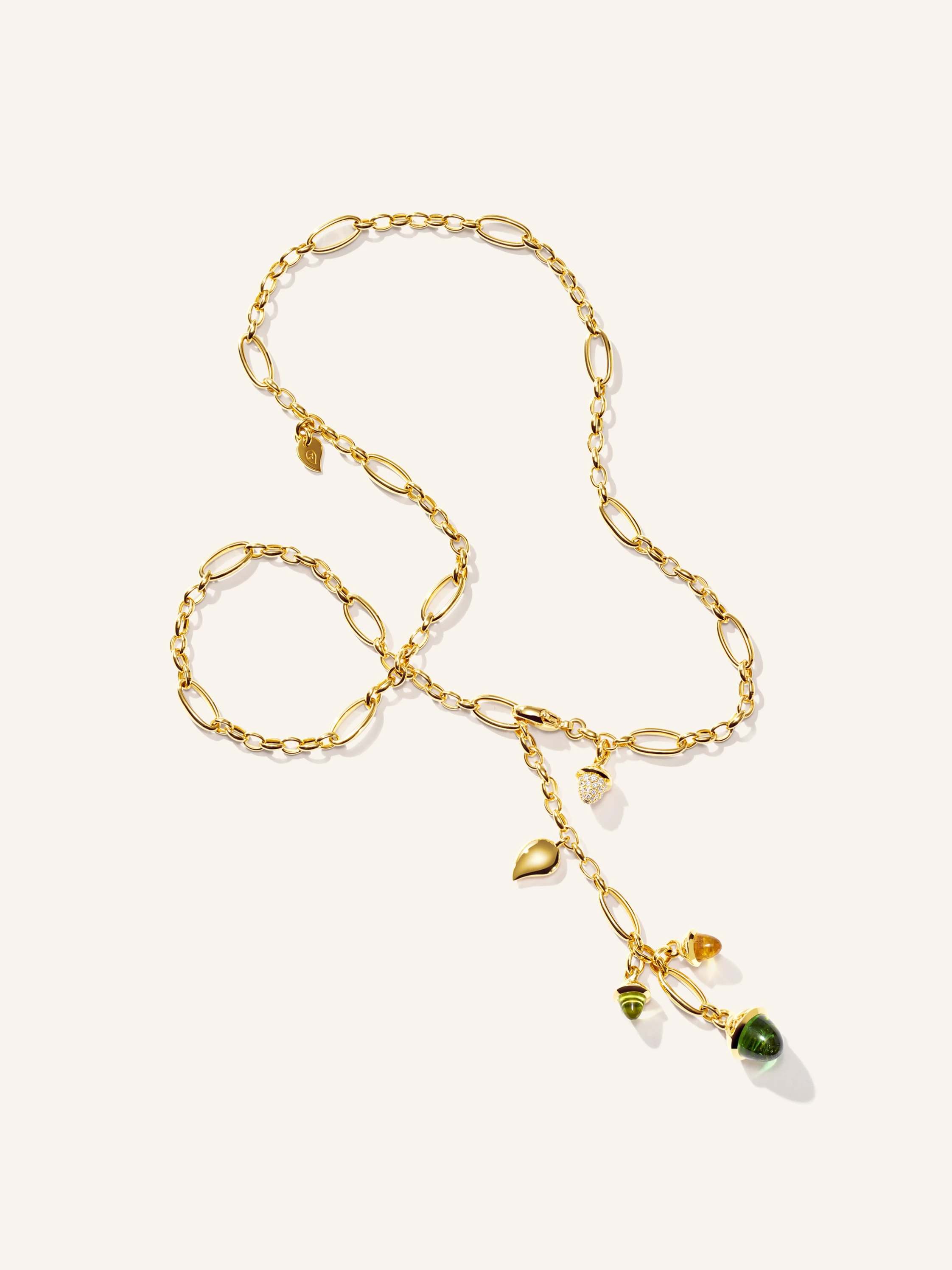 TAMARA COMOLLI Halskette NECKLACE MIKADO DELICATE 51 CM 'RAINFOREST' WITH DIAMOND PAVÉ 18K Gelbgold