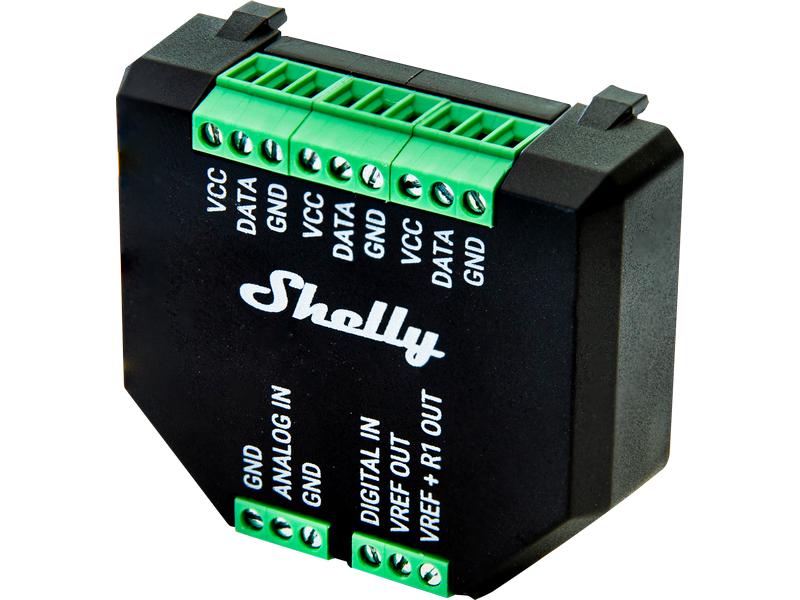 Shelly AddOn Plus für Shelly Plus Aktoren Sensormodul für DS18B20 und DHT22 Sensoren inkl. DI und DO Schnittstelle