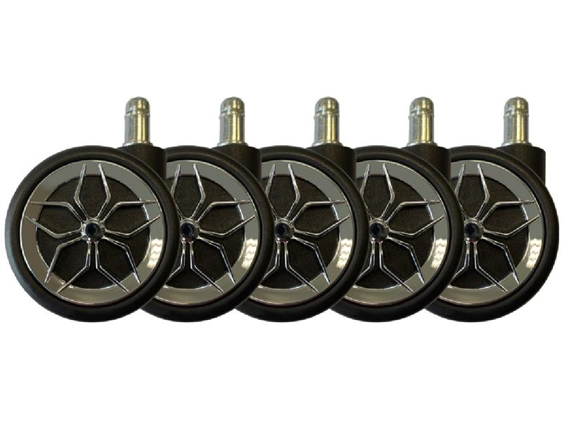 LC-Power Rollen LC-CASTERS-2-DRIFT 5er Set Chrom Gaming-Rollenset