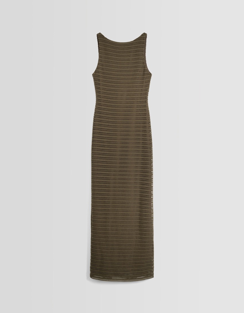 Vestido rústico longo sem mangas