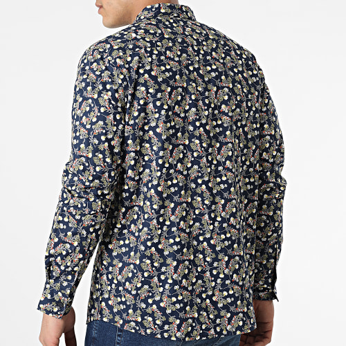 Chemise Manches Longues Floral H70025 Bleu Marine