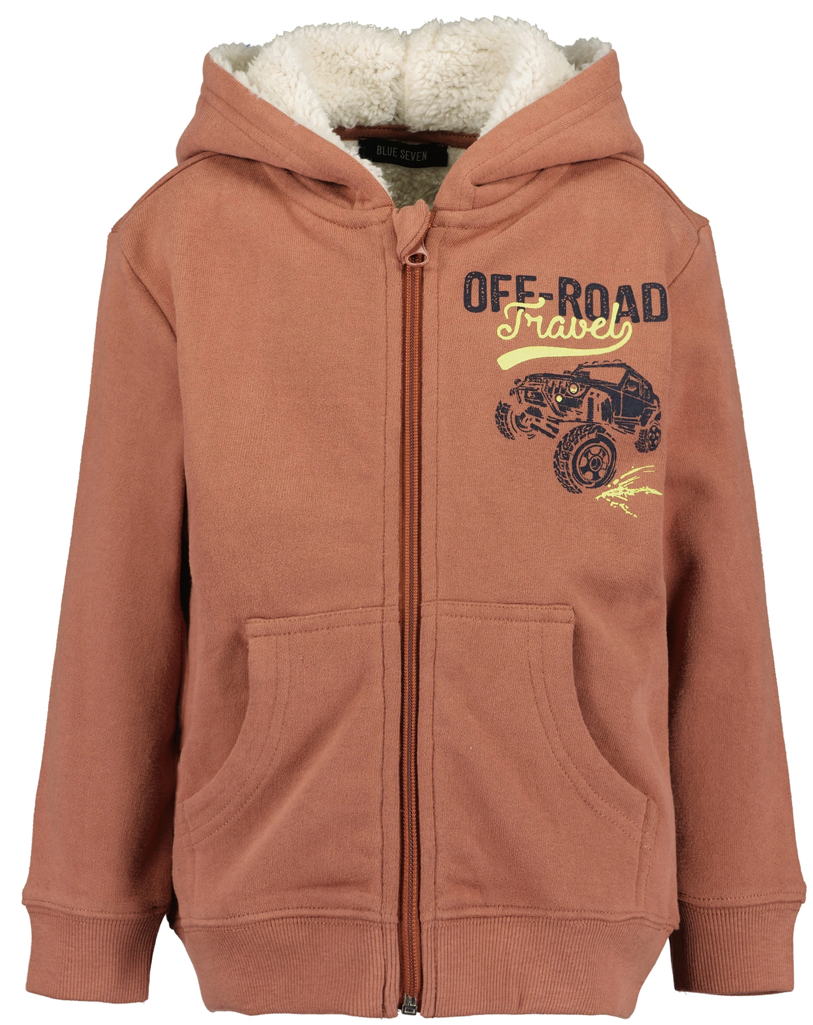 Kapuzensweatjacke TRAVEL mit Teddyfutter in kupfer