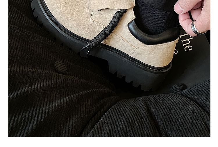 HANO - Veterschoenen met plateauzool en dikke hak