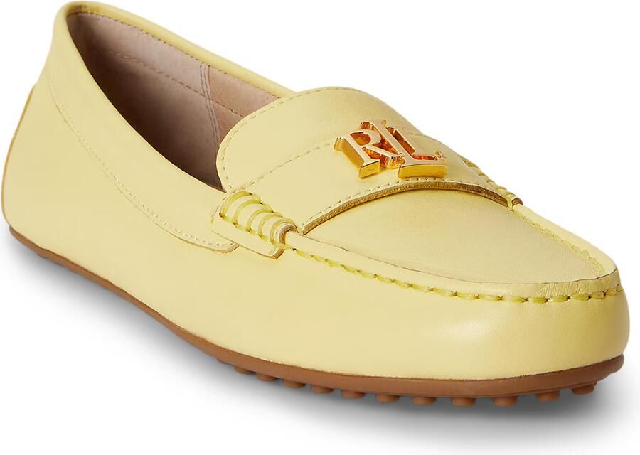 LAUREN RALPH LAUREN Loafers Dames Barnsbury Flats Driver Maat: 40 5 Materiaal: Leer Kleur: Geel