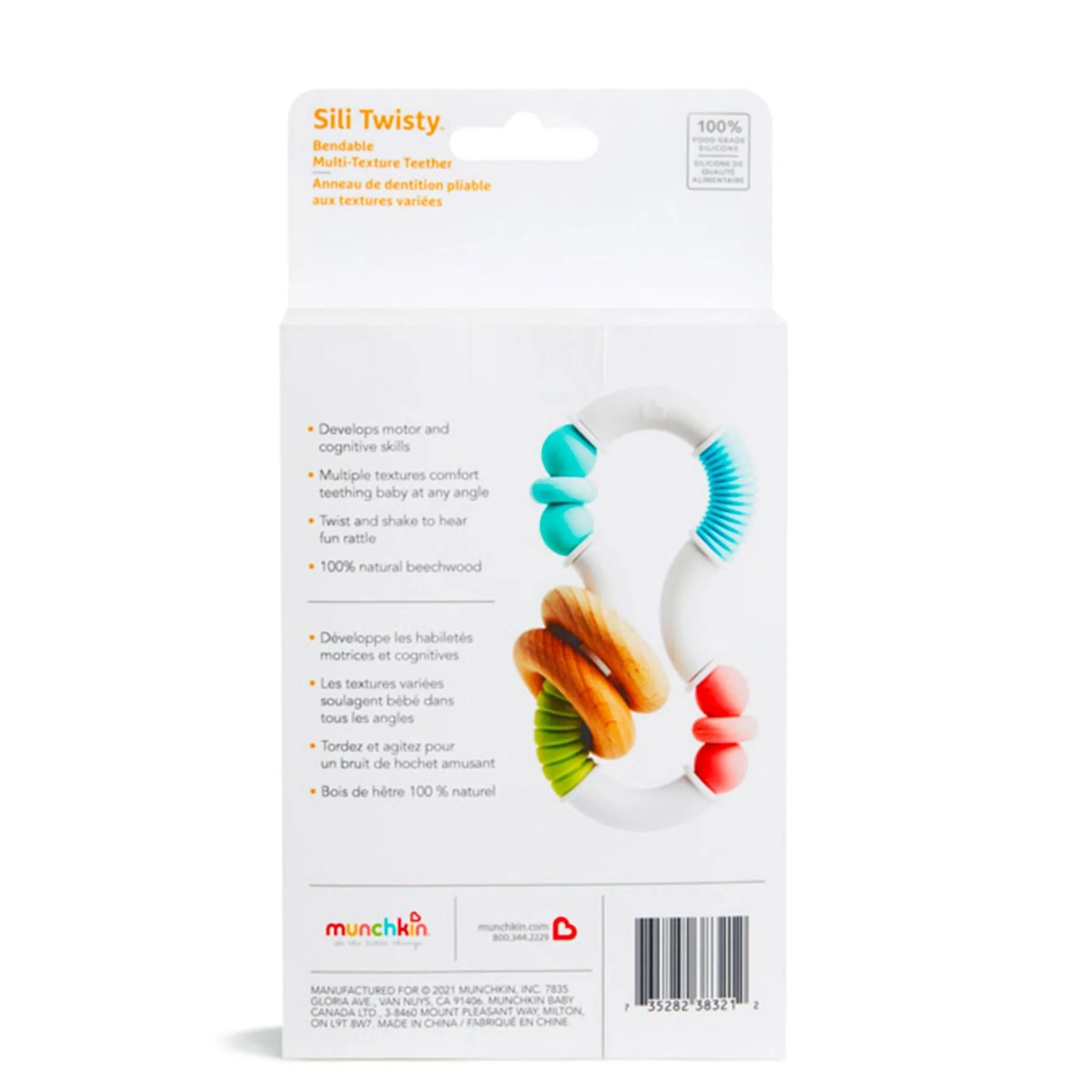 Munchkin Hochet Twisty Bois Et Silicone