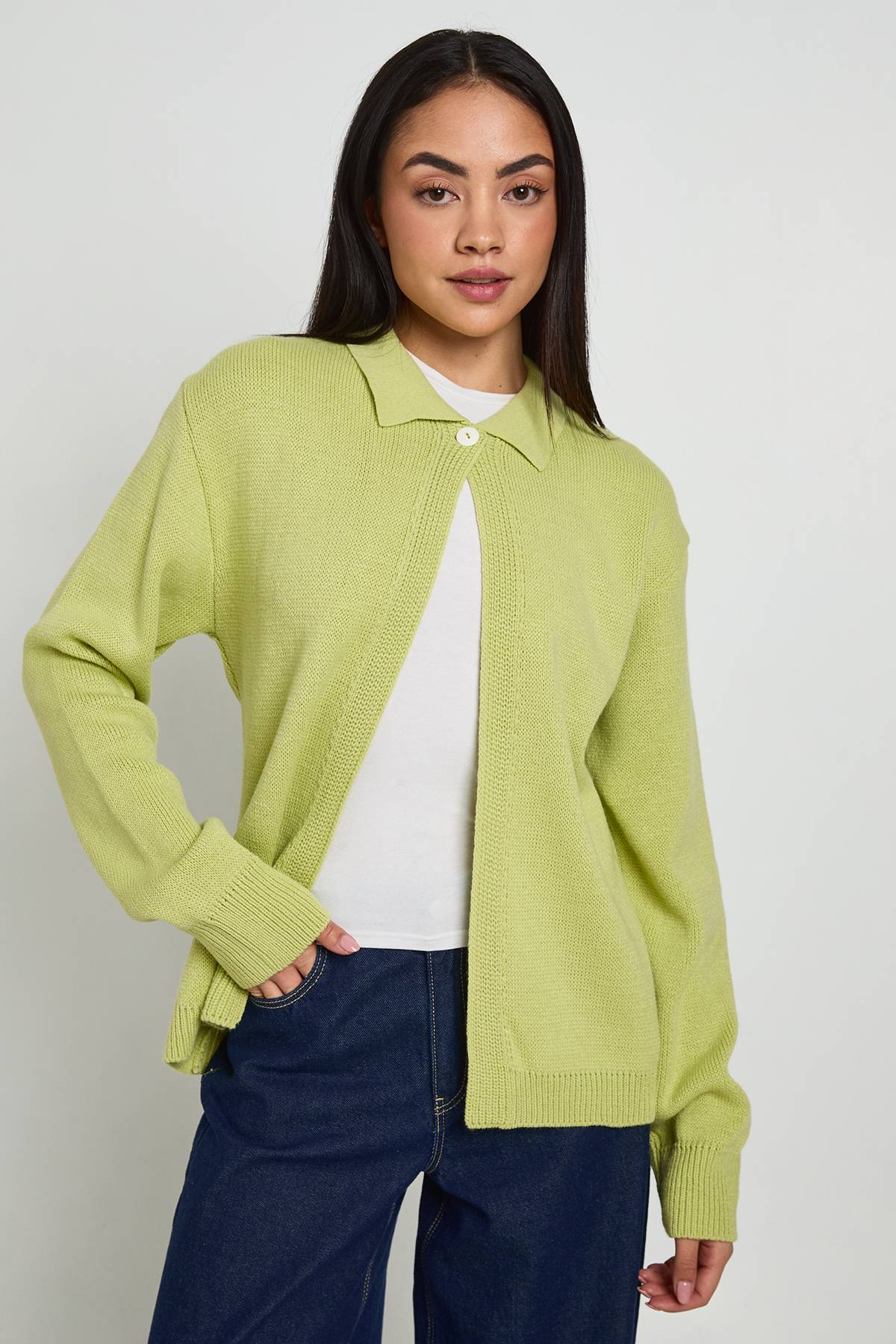 boohoo Cardigan Tricoté À Col