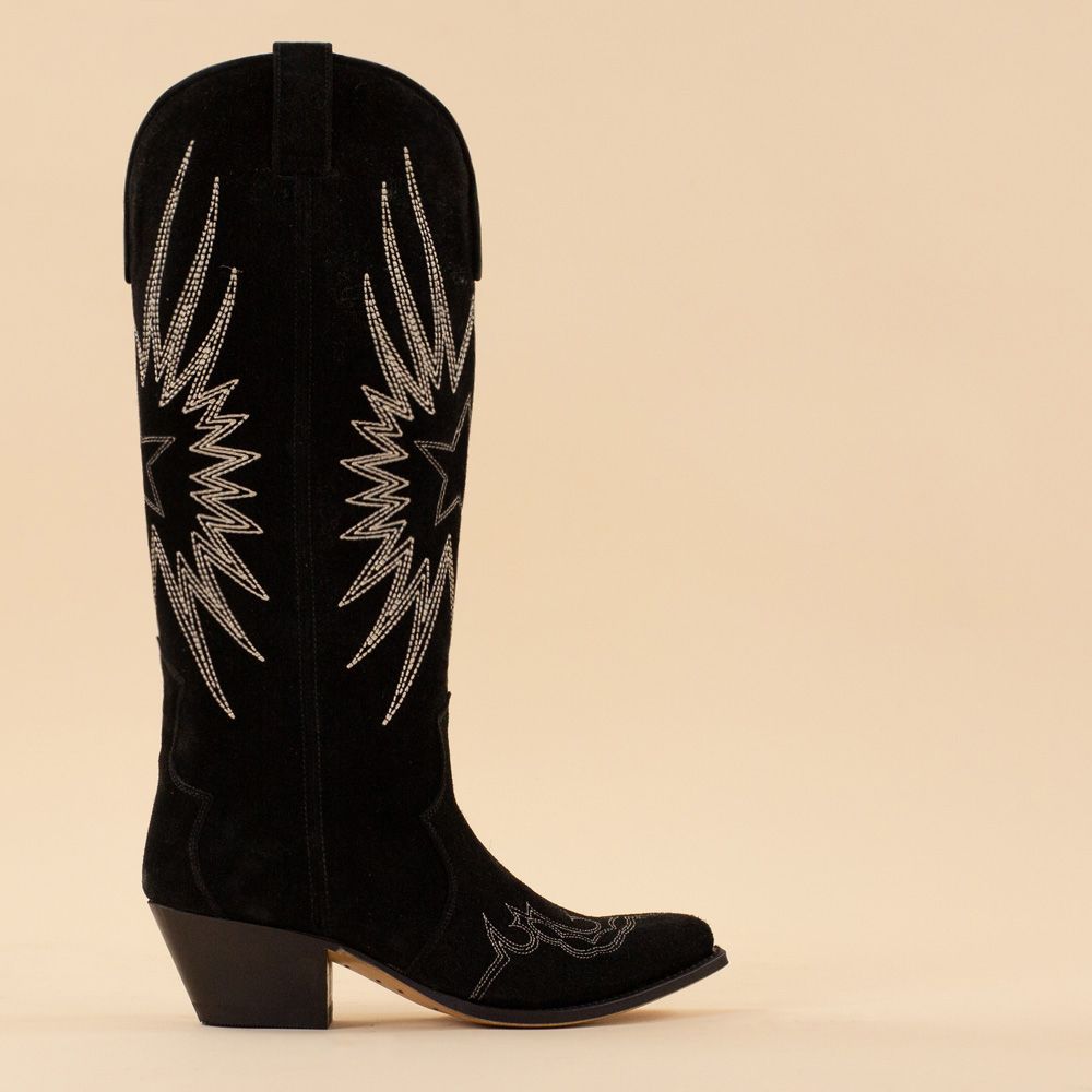 Sendra hoge cowboyboots 18480 Suede Negro