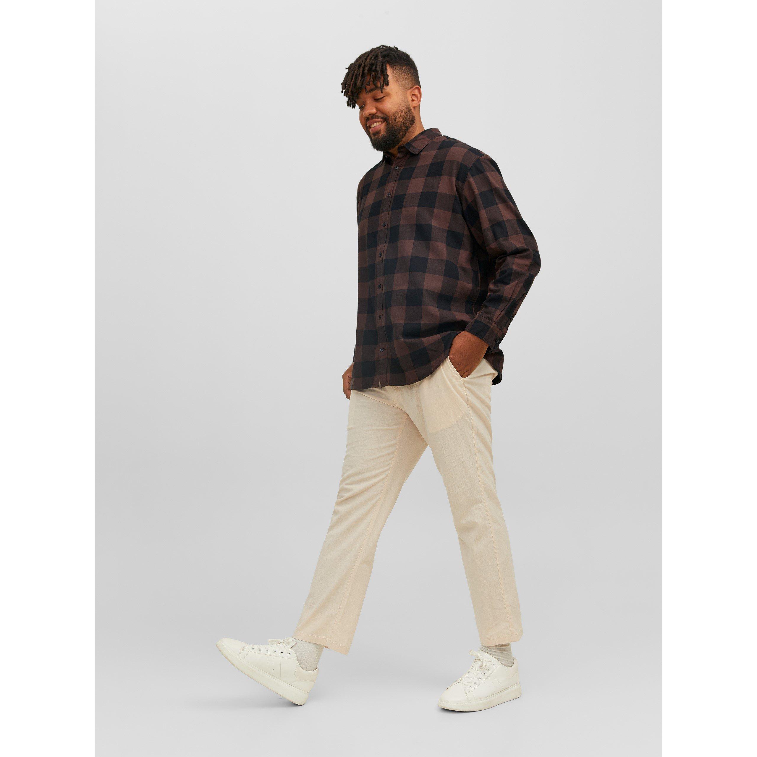 Jack and Jones Gingham Twill Checkered Shirt Mens Plus Size