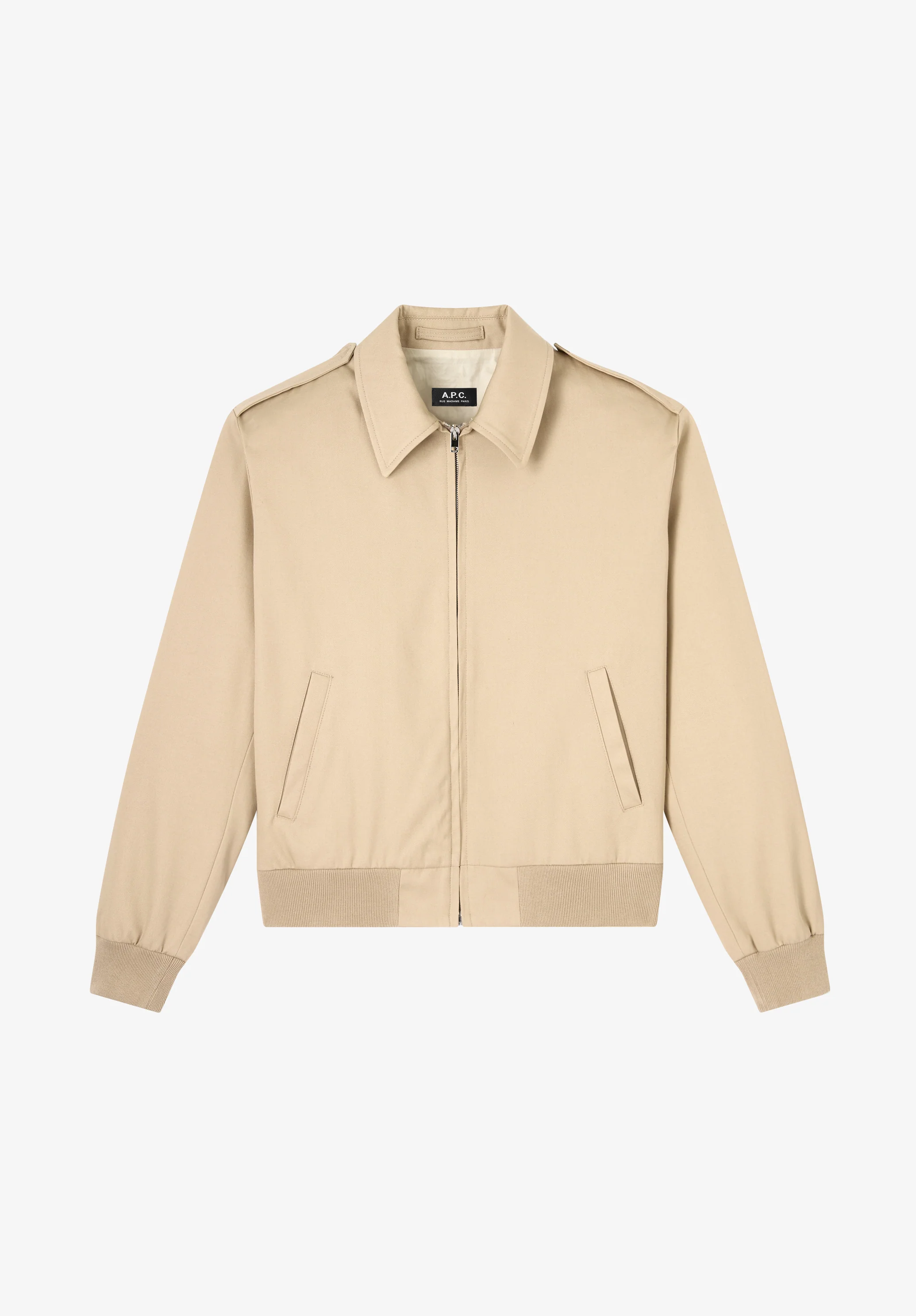 Blouson beige en gabardine de coton - Beige