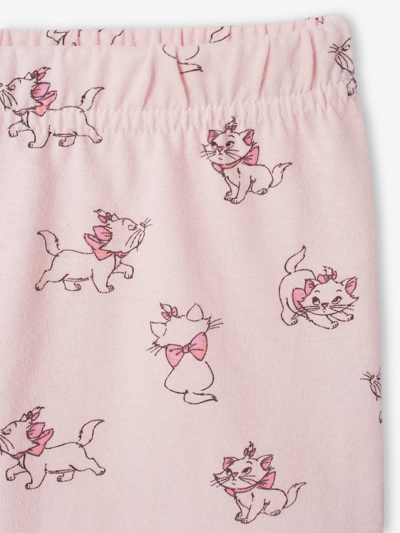 Pijama infantil DS® Marie Aristocats rosa com estampa e shorts.