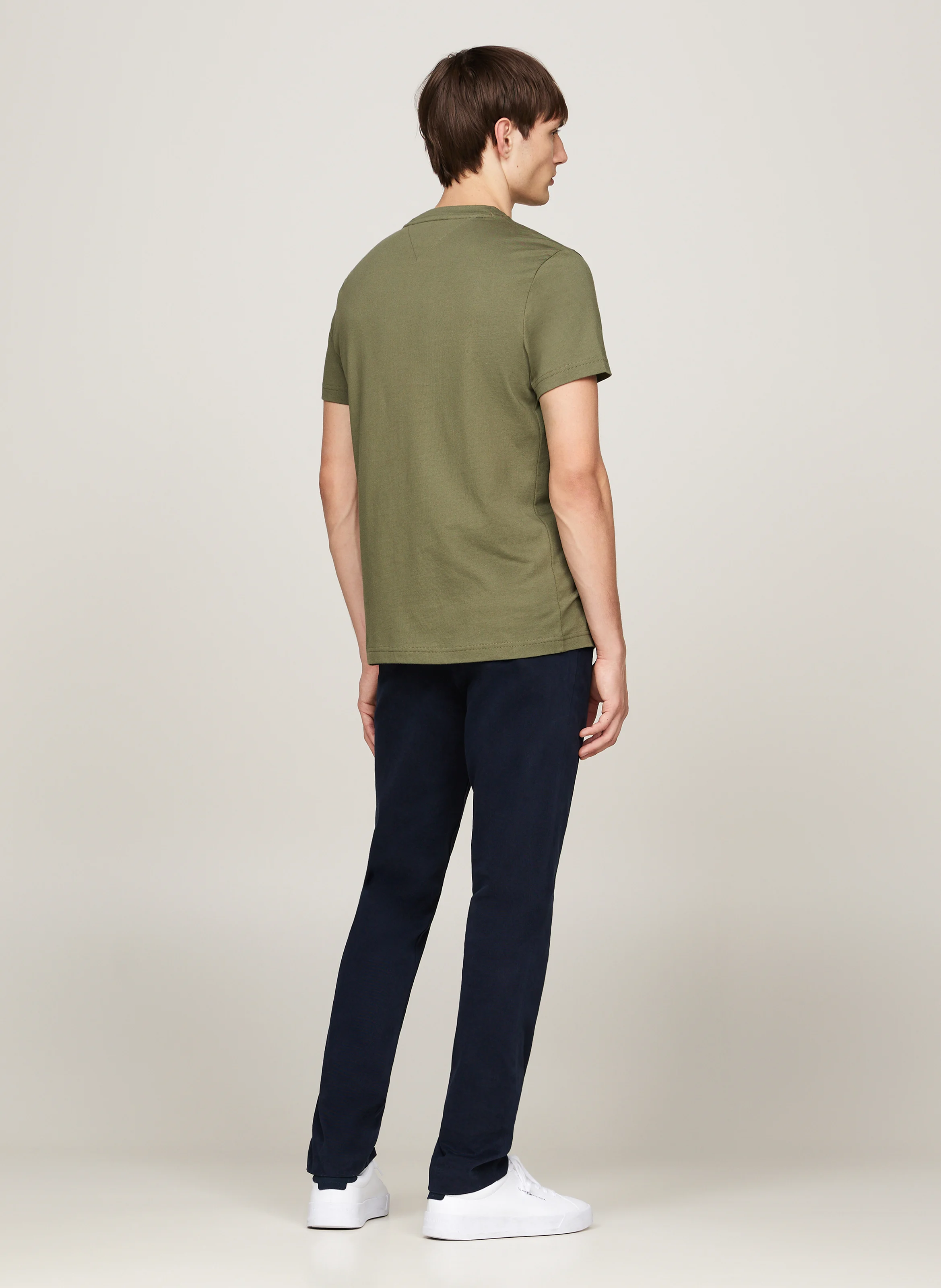 Tee-shirt col rond droit en coton organique | Vert