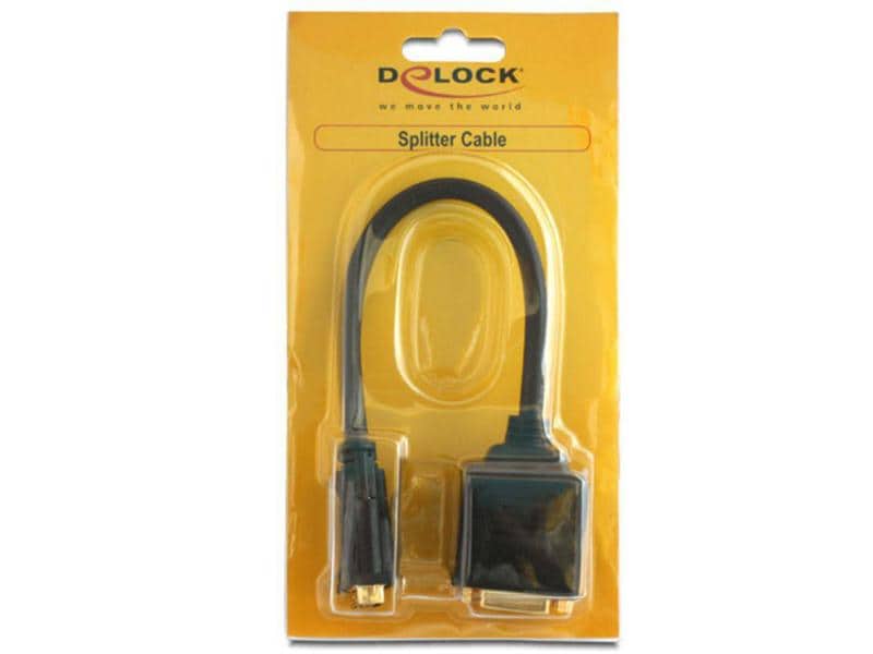 Delock 2-Port Signalsplitter DVI-D - DVI-D Stecker 24 1 auf 2x 24 1