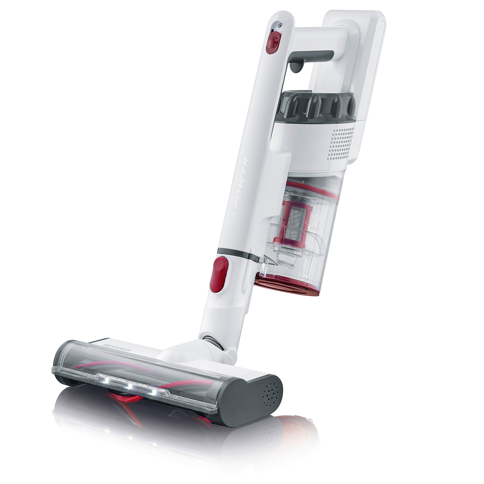 SEVERIN 2in1 Hand- und Stielsauger HV 7152 - weiß-rot
