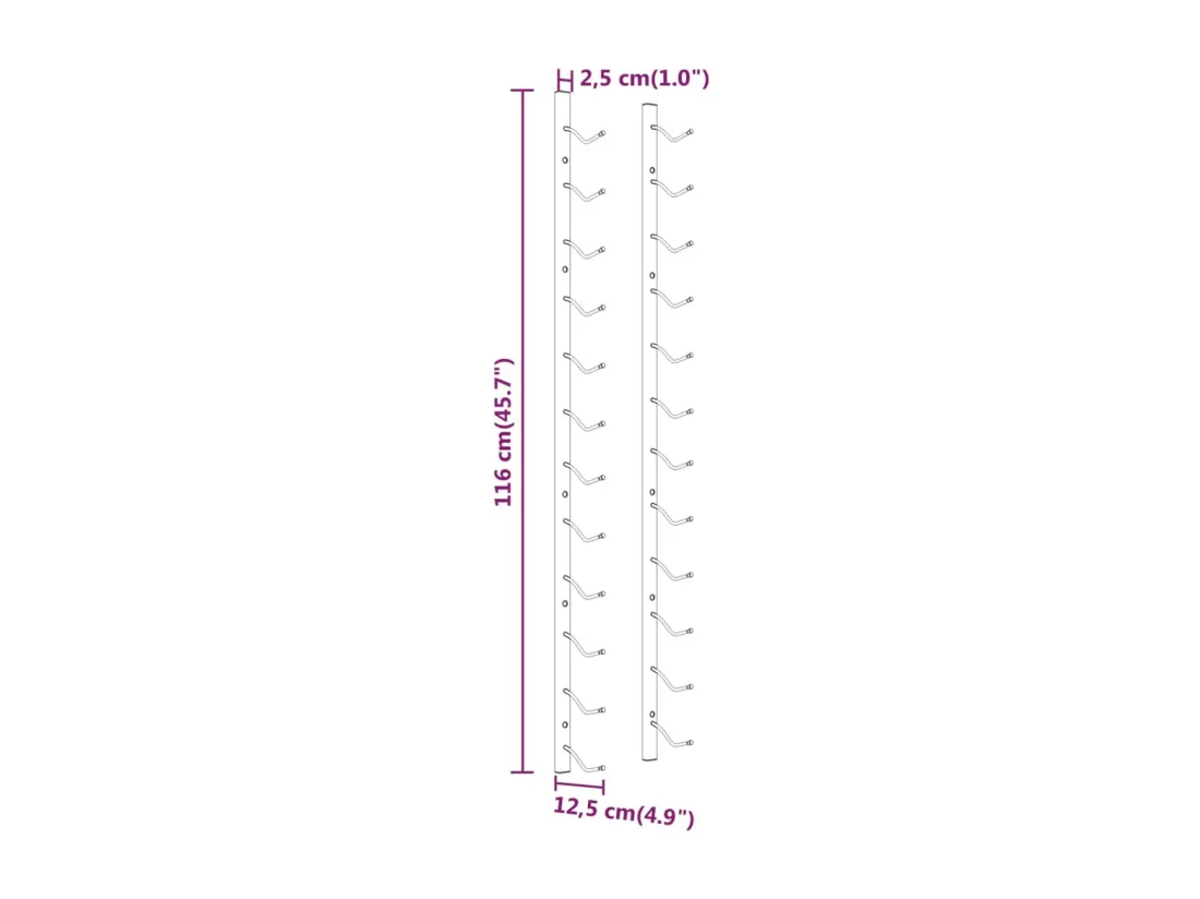 Casier à vin mural pour 12 bouteilles 2 pcs Blanc Fer