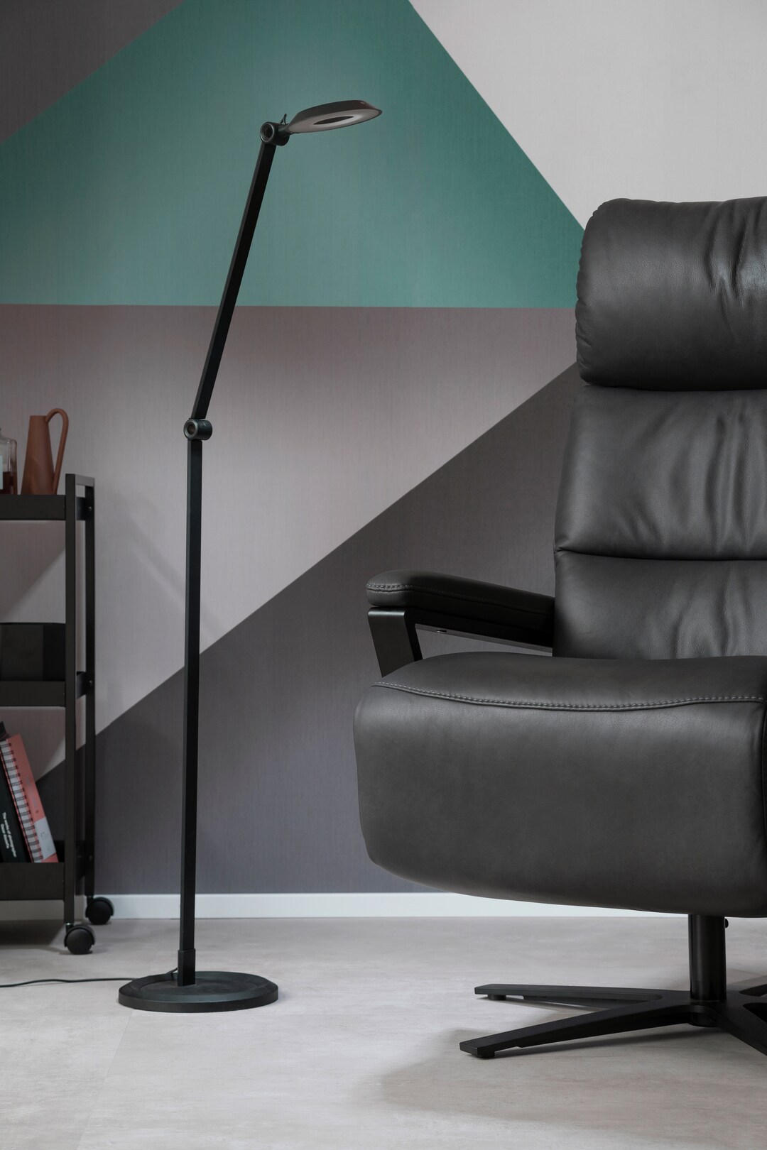 easy! by FHL LED Stehlampe Office schwarz 23x50cm H128cm
