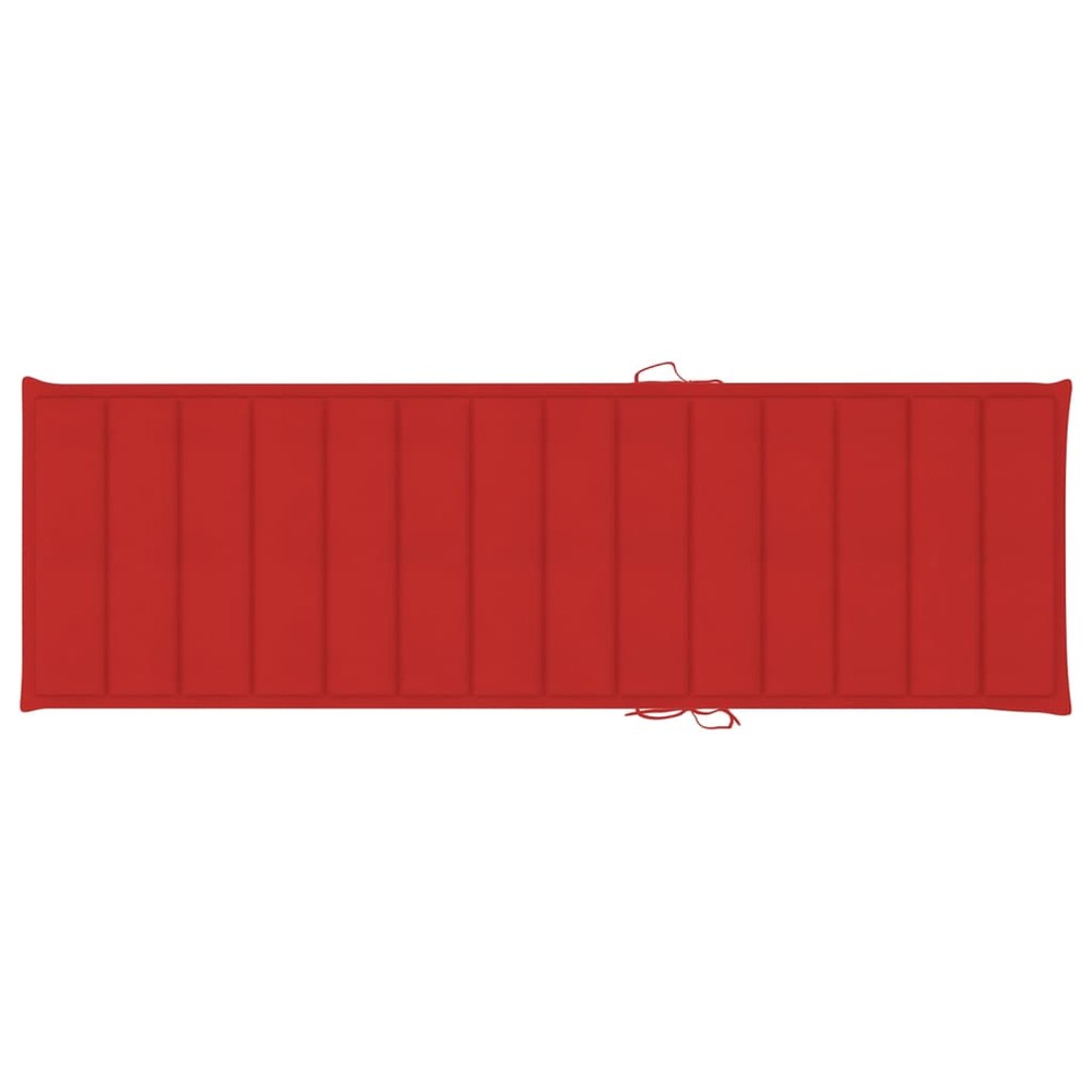 Transat chaise longue bain de soleil lit de jardin terrasse meuble d'extérieur avec coussin bois d'acacia solide