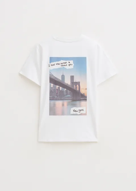 T-shirt met fotoprint wit (WIT)