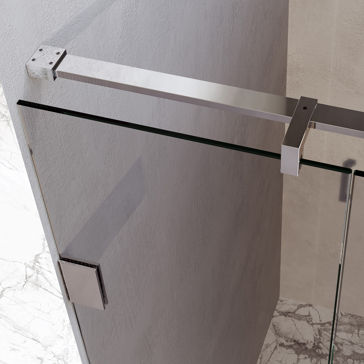 Brauer Void profielloze nisdeur 110cm met draaideur 60cm aan muur chroom