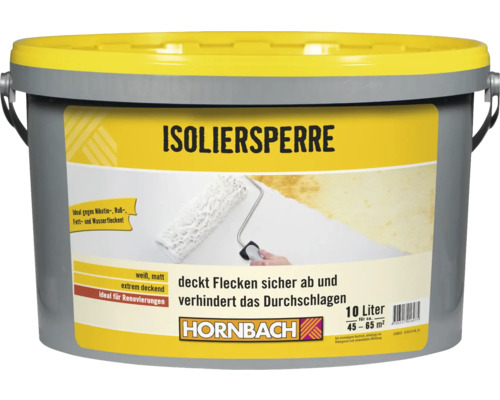 HORNBACH isolatieverf, isolatiebarrière, nicotinebarrière, wit, 10 l