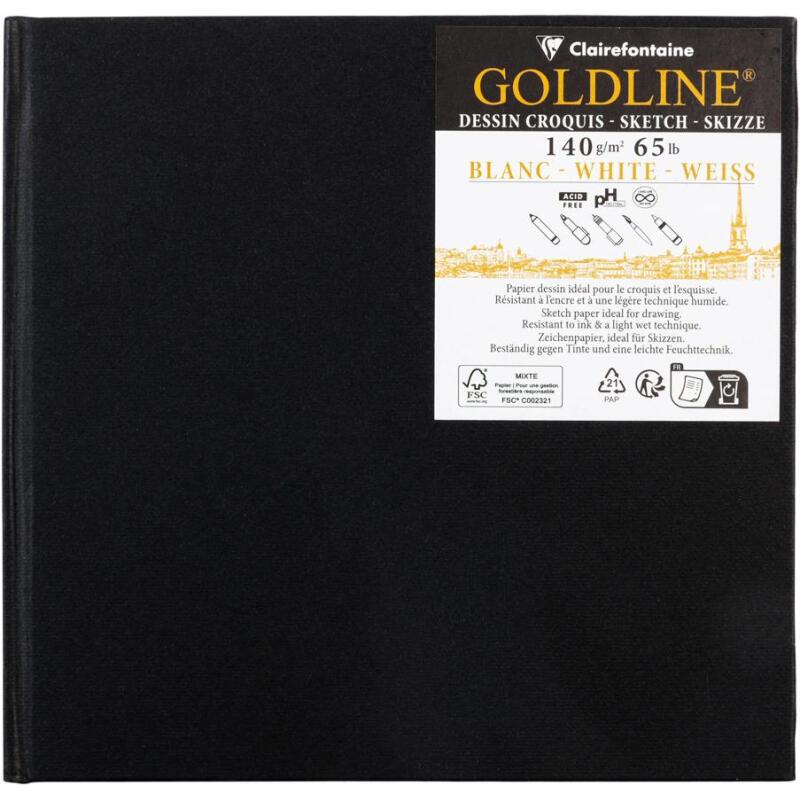 Goldline carnet rembordé rigide 50F 15x15cm 140g - Blanc