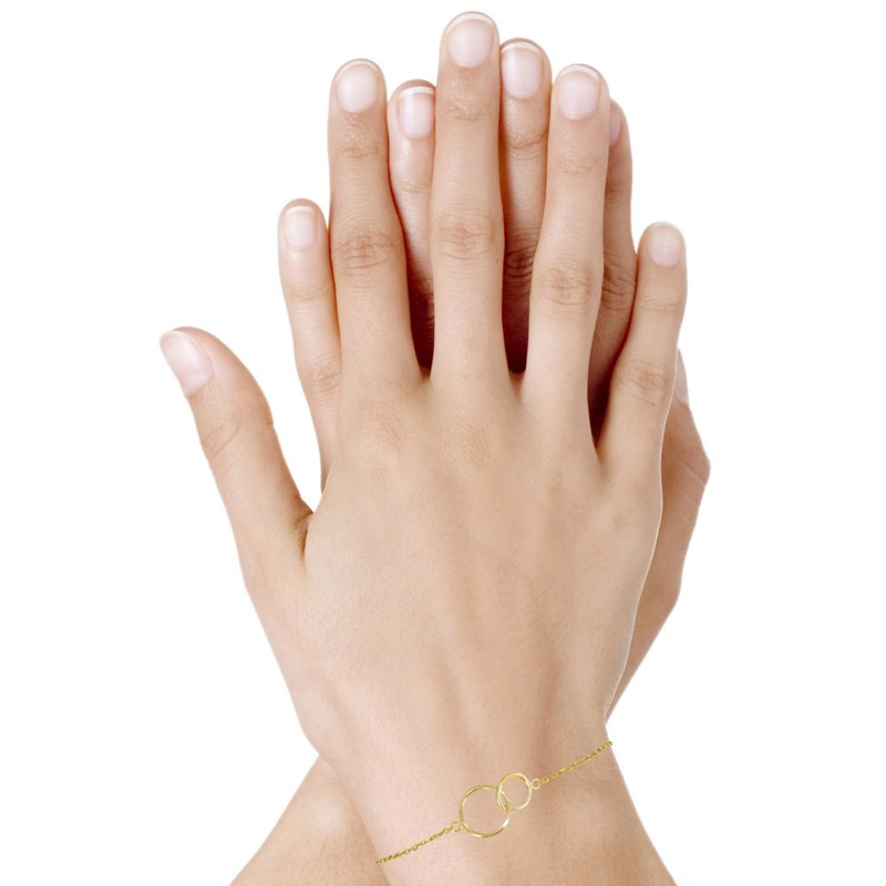 Bracelet Plaqué Or Deux Cercles