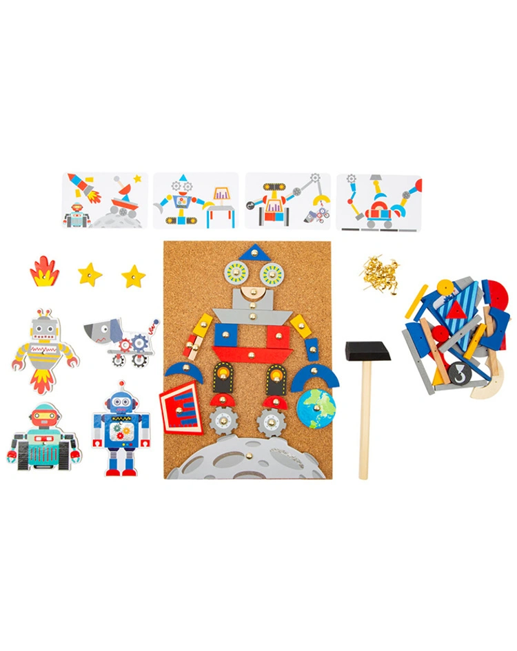 Hämmerchenspiel ROBOTER 160-teilig aus Holz