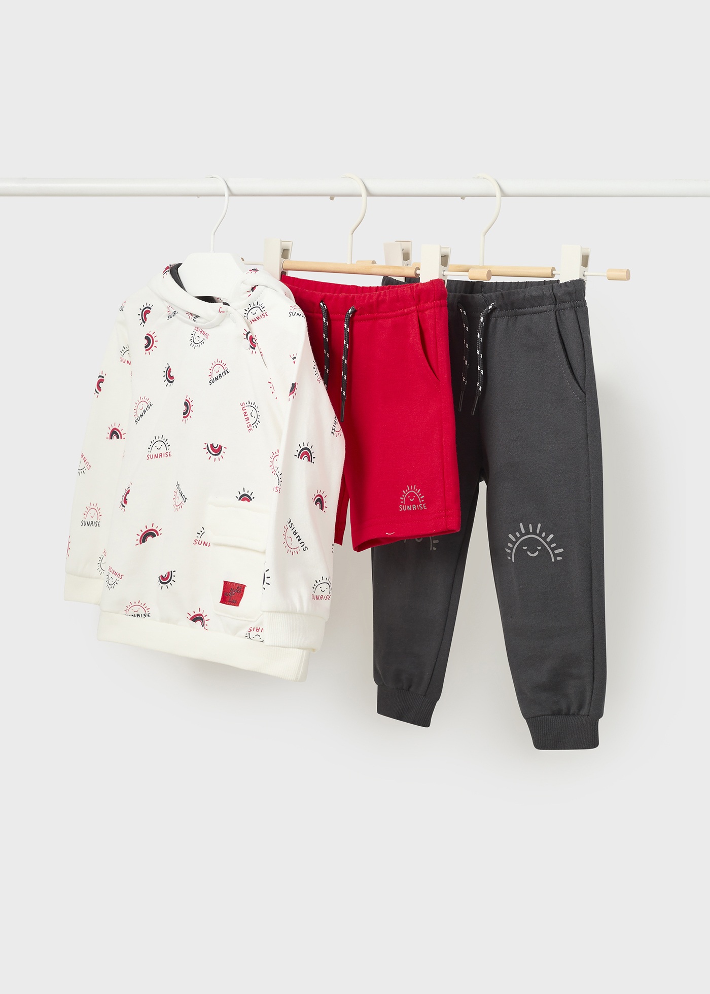 Conjunto de moletom estampado de 3 peças para bebê