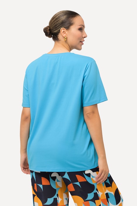 T-Shirt, Schmuckösen, Rundhals, Halbarm