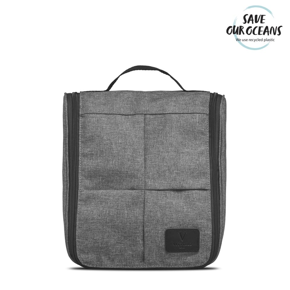 Vittorio - Hang-up Washbag in Grey - Toilettaske