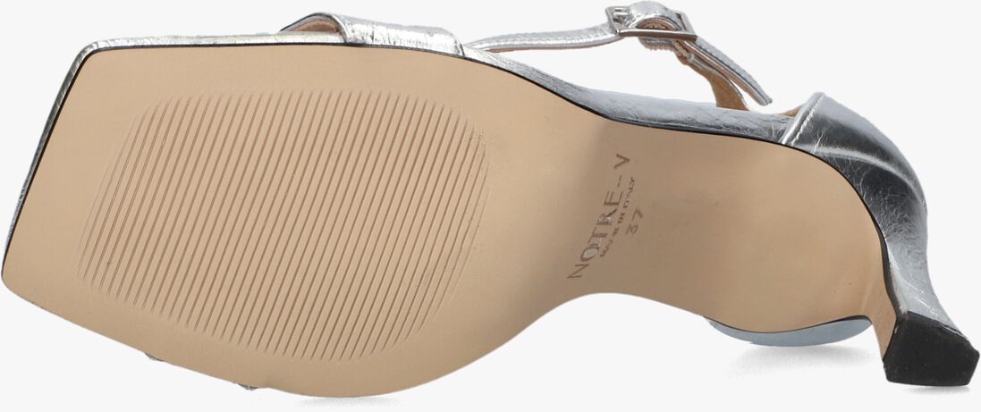 zilveren notre-v sandalen met hak 86605