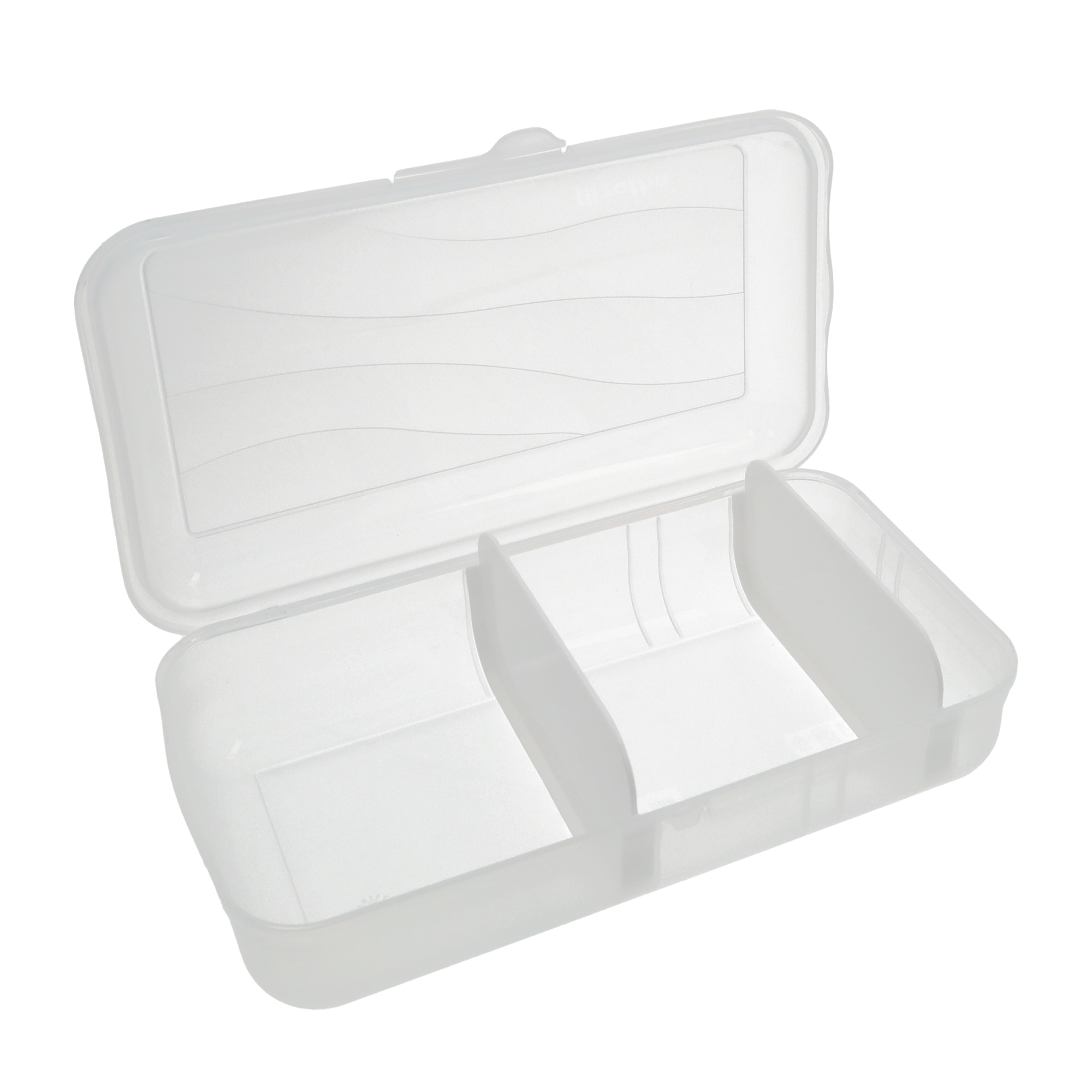 (1.7l) FUN Lunchbox Brotdose Snack Znüni Box mit Trennwand (1111900096) - Transparent