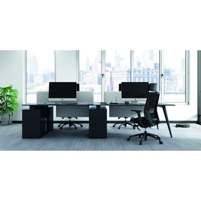 Fauteuil de bureau BRIAN - accoudoirs réglables - appui-tête en option - dossier en résille - noir
