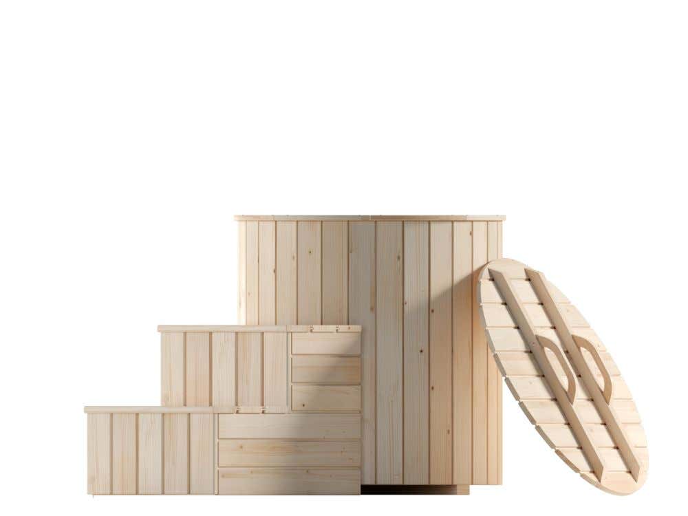 FinnTherm koelkuip van hout met een wanddikte van 19 mm,
