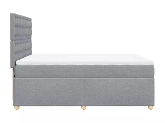 Sommier à lattes de lit avec matelas Gris clair 160x200cm Tissu