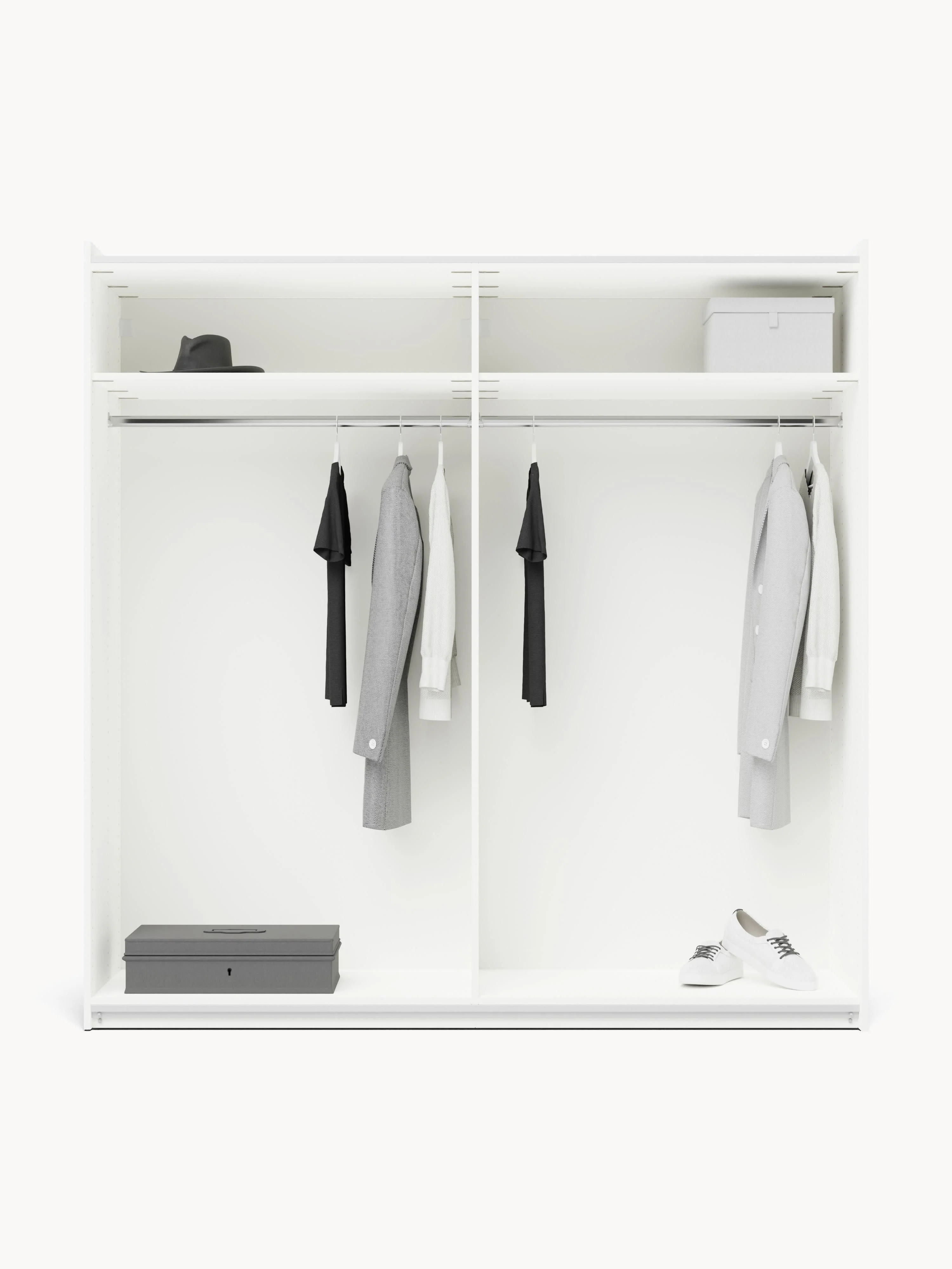 Modulaire schuifdeurkast Charlotte, 200 cm breed, in verschillende formaten
