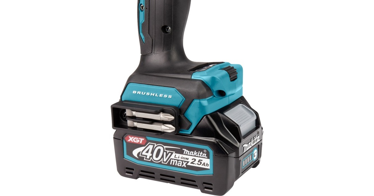 Makita40 V Max Boor-/schroefmachine XGT DF001GD201 schroeftol  (Blauw/zwart, Mbox, oplader en 2 accu's (2,5 Ah) inbegrepen)