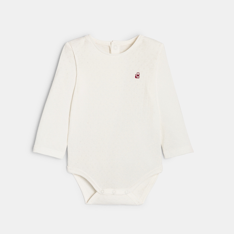 Salopette en maille tricot et body pointelle rose naissance