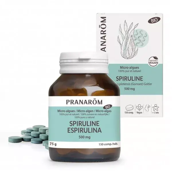 Pranarom Spirulina Orgânica Microalga 150 Comprimidos